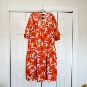 City Chic Floral Orange + Pink Dress